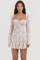 Retro Charm Corset Midi Dress