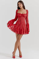 Retro Charm Corset Midi Dress