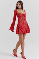 Retro Charm Corset Midi Dress