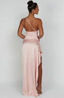 Chic Satin Pleated Maxi Dress