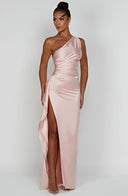 Chic Satin Pleated Maxi Dress