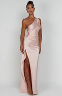 Chic Satin Pleated Maxi Dress