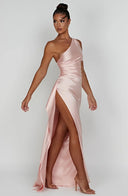 Chic Satin Pleated Maxi Dress