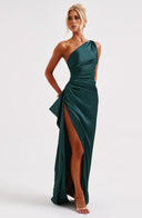 Chic Satin Pleated Maxi Dress