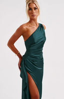 Chic Satin Pleated Maxi Dress