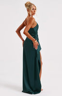 Chic Satin Pleated Maxi Dress