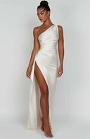 Chic Satin Pleated Maxi Dress