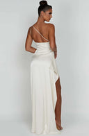 Chic Satin Pleated Maxi Dress