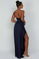 Chic Satin Pleated Maxi Dress