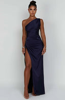 Chic Satin Pleated Maxi Dress