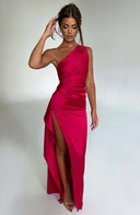 Chic Satin Pleated Maxi Dress