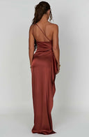 Chic Satin Pleated Maxi Dress