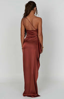 One-Shoulder Satin Slit Dress for Chic Styles