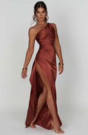Chic Satin Pleated Maxi Dress