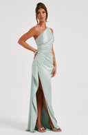 Chic Satin Pleated Maxi Dress