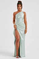 Chic Satin Pleated Maxi Dress
