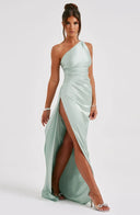 Chic Satin Pleated Maxi Dress
