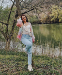 Sparkling High-Waisted Mom Jeans - Leandra