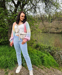 Sparkling High-Waisted Mom Jeans - Leandra