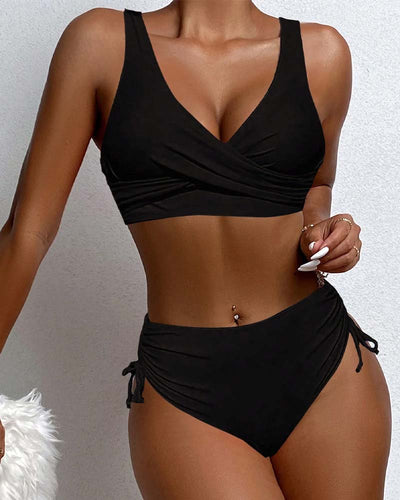 Chic Drawstring Bikini with Back Lacing