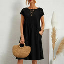 Cotton Round Neck Dress for Women
