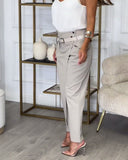 Patchwork Trousers with Statement Belt