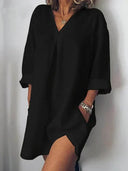 V-Neck Half Sleeve Dress for Stylish Occasions