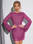 Chic Sequin Dress with Full Sleeves