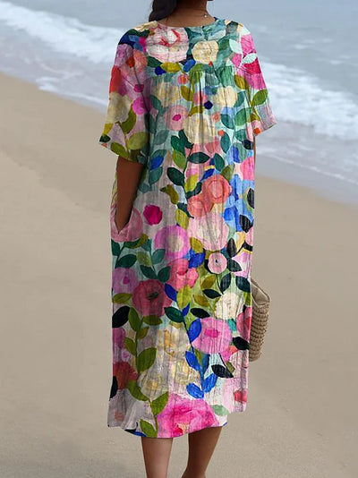 Vibrant Spring Floral Women's Dress