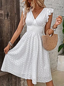 Chic Wrap Dress with Gathered Design for Any Event