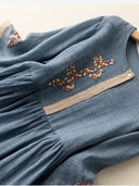 Embroidered Cotton Dress with Chic Design