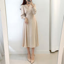 Chic A-Line Dress with Puff Sleeves