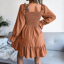 Flared Sleeve Square Neck Women's Swing Dress