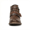 Vintage-Inspired Chain Accent Ankle Boots