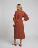 Stylish Lantern Sleeve Dress with Cinched Waist