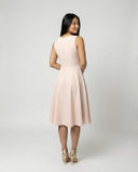 A-Line Midi Dress with Zipper and V-Neck for Cocktail Events