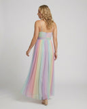 Color-Gradient Spaghetti Strap Maxi Dress