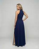 Chic High Neck Maxi Dress with Side Slits