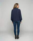 Chic Puff Sleeve Blouse with Button Accents