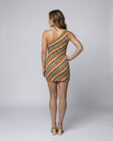 Modern Wave Pattern Asymmetrical Mini Dress for Women