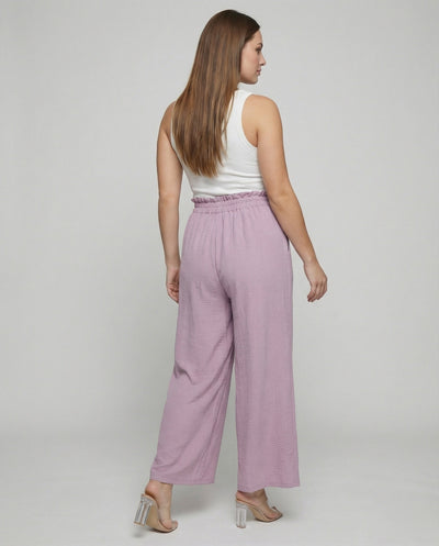 Wide Leg Women's Culotte Pants with Elastic Waist