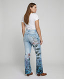 Chic Flare Jeans with Four Button Design