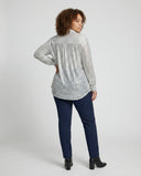 Chic Sequin-Embellished Sheer Blouse for Women