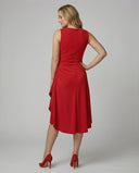 Chic Women's Asymmetrical Wrap Dress with Gatherings