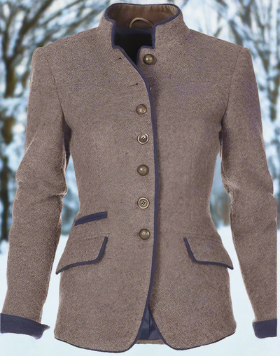 Chic Women's High Collar Blazer