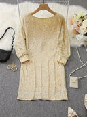 Off-Shoulder Sequin Mini Dress for Parties