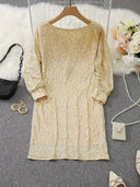 Chic Sequin Party Dress with Bold Contrast