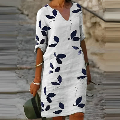 Chic Women's Summer Dress with Leaf Design