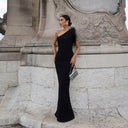 Stylish Bardot Neckline Fur Dress