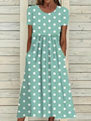 Chic Polka Dot Midi Dress for Spring/Summer